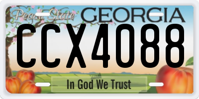 GA license plate CCX4088