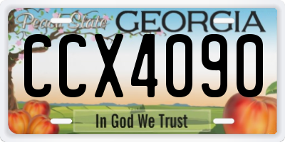 GA license plate CCX4090