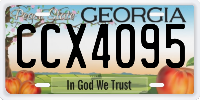 GA license plate CCX4095