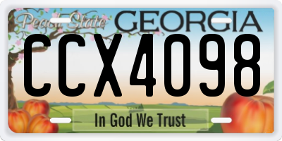 GA license plate CCX4098
