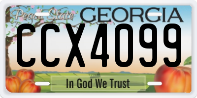 GA license plate CCX4099