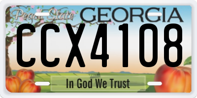 GA license plate CCX4108
