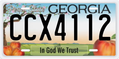GA license plate CCX4112