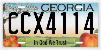 GA license plate CCX4114