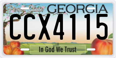 GA license plate CCX4115