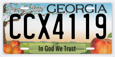 GA license plate CCX4119