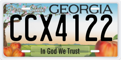 GA license plate CCX4122