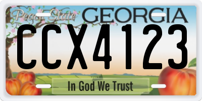 GA license plate CCX4123