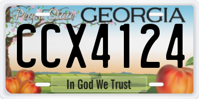 GA license plate CCX4124