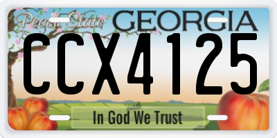 GA license plate CCX4125