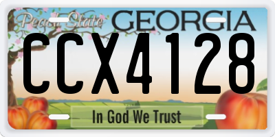 GA license plate CCX4128