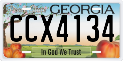 GA license plate CCX4134