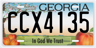 GA license plate CCX4135