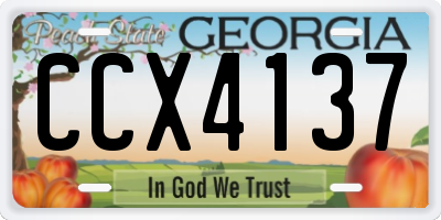 GA license plate CCX4137
