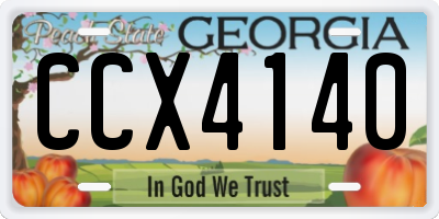 GA license plate CCX4140
