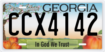GA license plate CCX4142