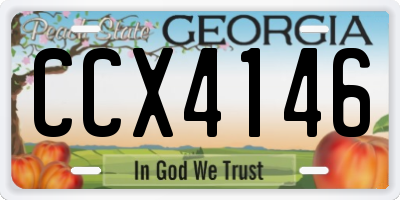 GA license plate CCX4146