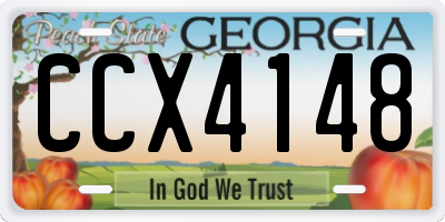 GA license plate CCX4148