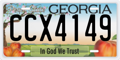 GA license plate CCX4149