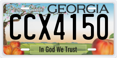 GA license plate CCX4150