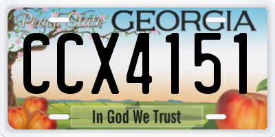 GA license plate CCX4151