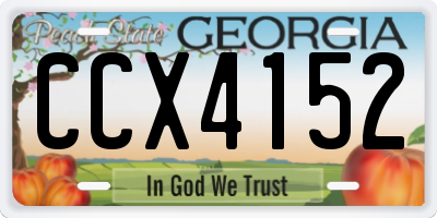 GA license plate CCX4152
