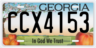 GA license plate CCX4153