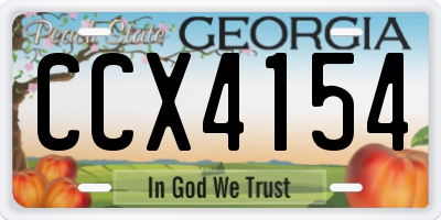 GA license plate CCX4154