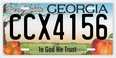GA license plate CCX4156