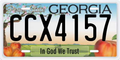 GA license plate CCX4157