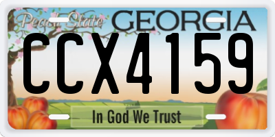 GA license plate CCX4159