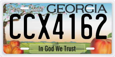 GA license plate CCX4162