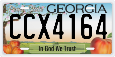 GA license plate CCX4164