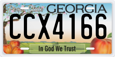 GA license plate CCX4166