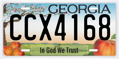 GA license plate CCX4168
