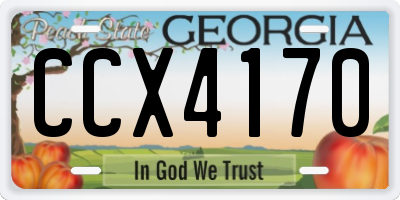 GA license plate CCX4170