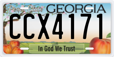 GA license plate CCX4171