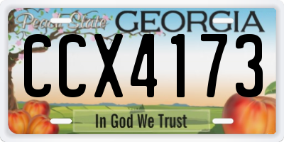 GA license plate CCX4173