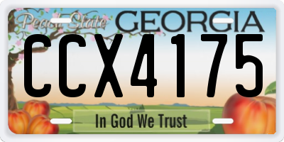GA license plate CCX4175
