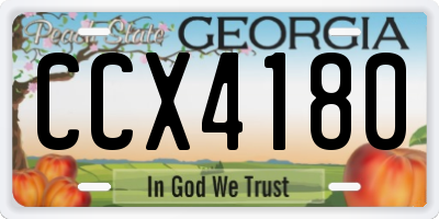 GA license plate CCX4180