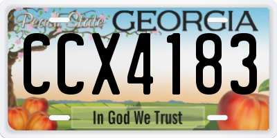 GA license plate CCX4183