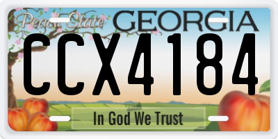 GA license plate CCX4184
