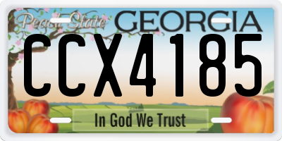 GA license plate CCX4185