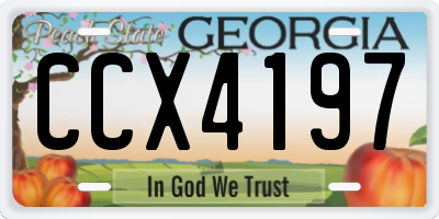 GA license plate CCX4197
