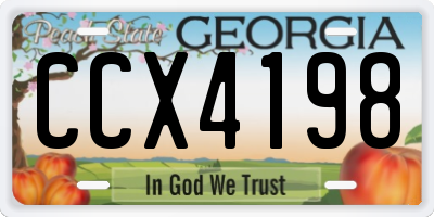 GA license plate CCX4198