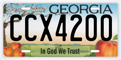 GA license plate CCX4200