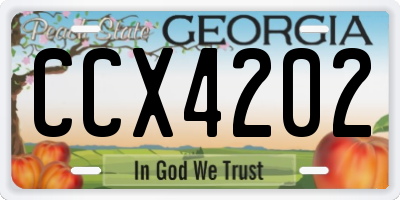 GA license plate CCX4202