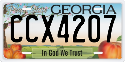 GA license plate CCX4207