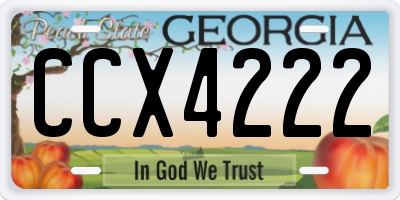 GA license plate CCX4222
