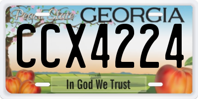 GA license plate CCX4224